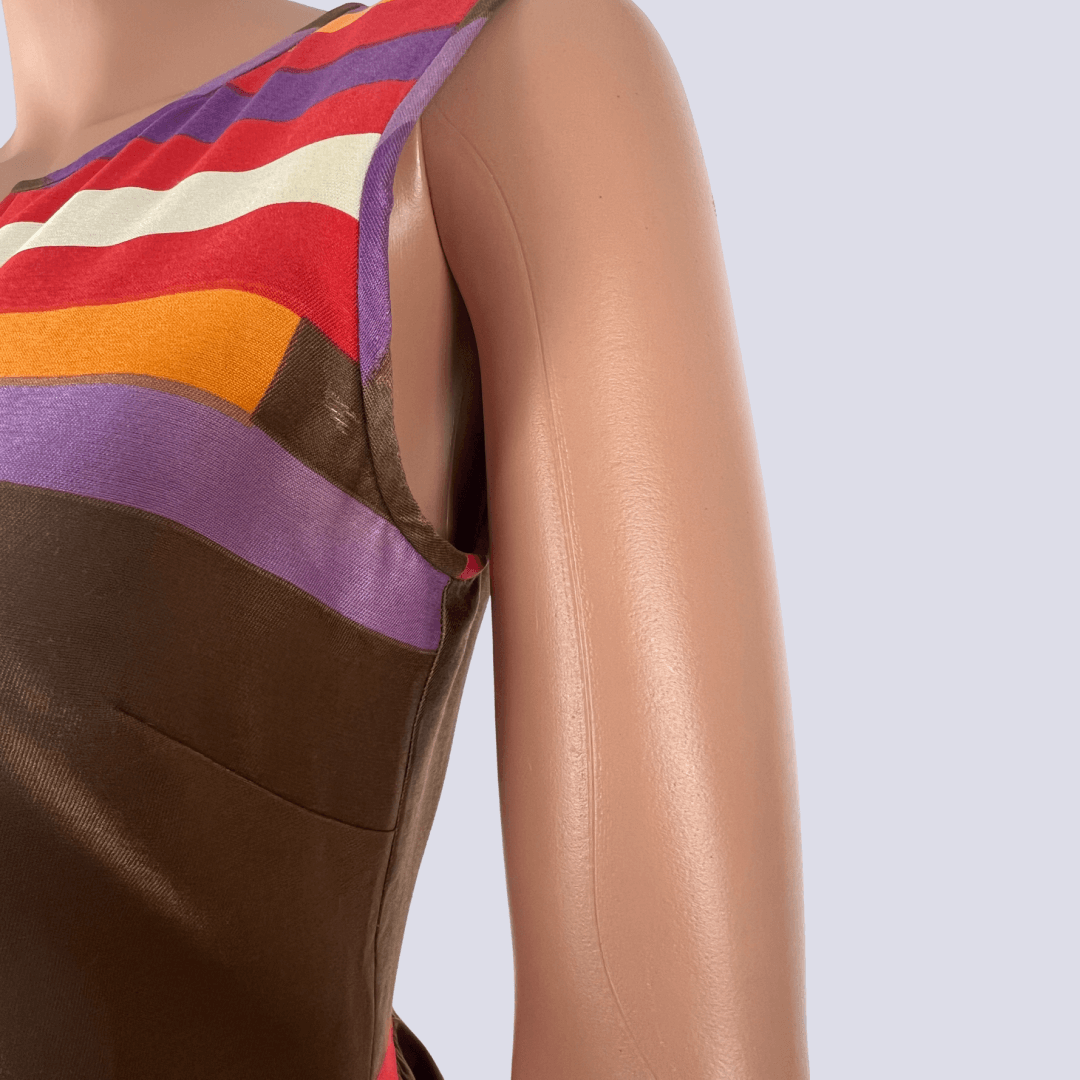Front detail view of the Kate Spade striped dress