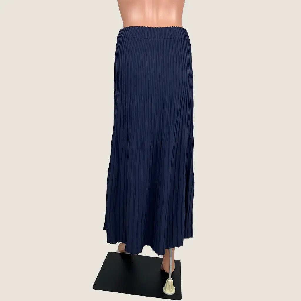 Back View of the Label Of Love Ribbed A-Line Maxi Skirt