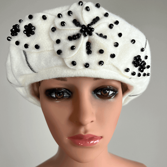 Lala Jewelled Beret White