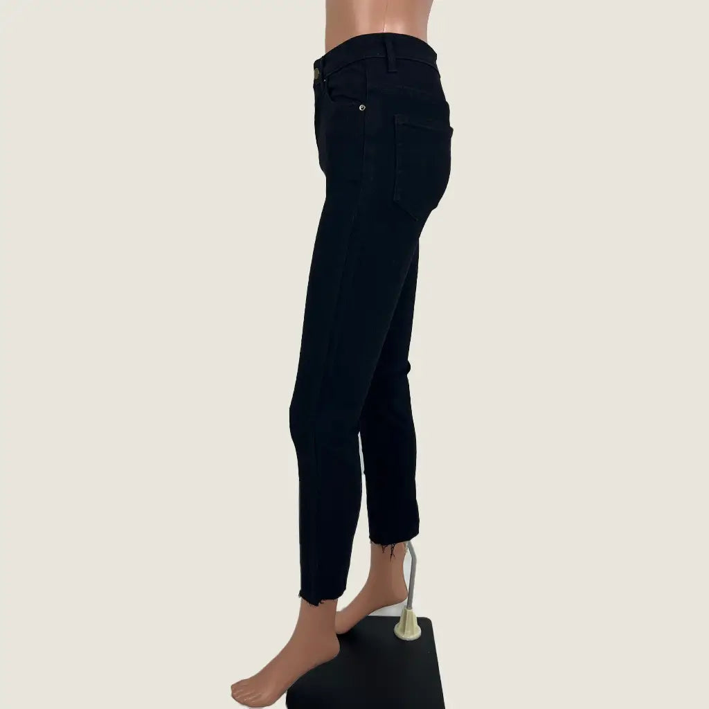 Side View of the Little Lies Black Mid Rise Jeans