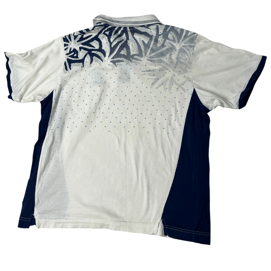 Front view of the Lotto White & Blue Polo Shirt