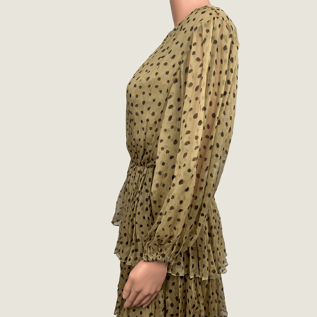 MLM Silk One Shoulder Tier Dress Side Detail
