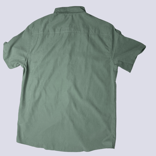 Front view of the Manfinity olive mens shirt