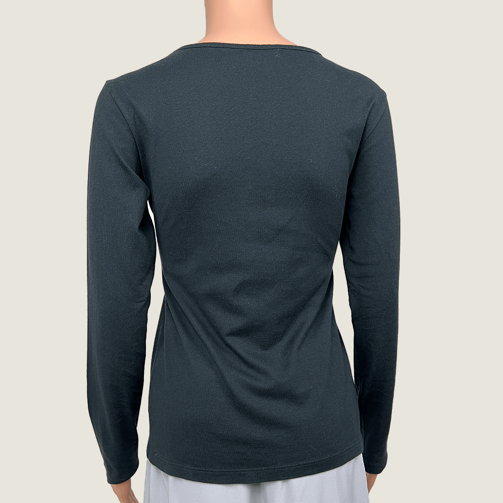 Marimekko, Striped Long Sleeve Cotton Top Back