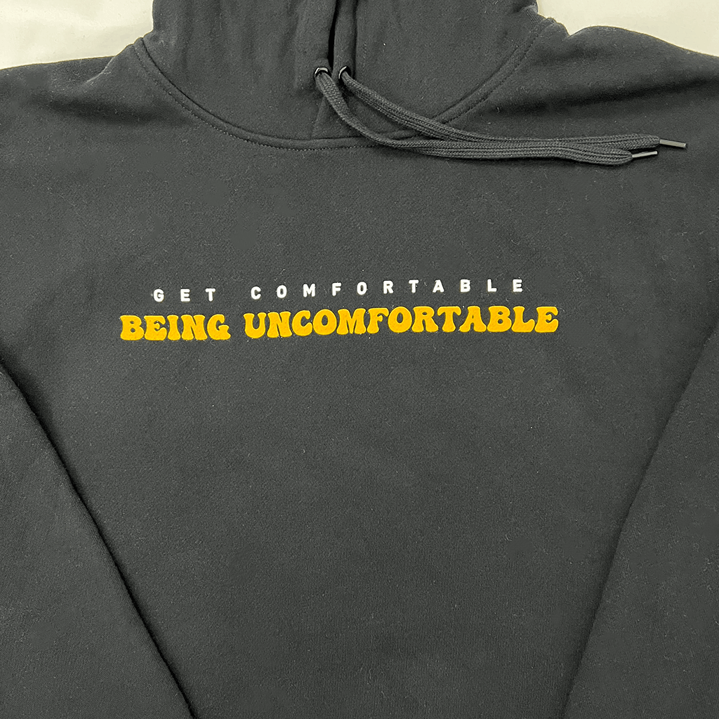 Mens Black Hoodie Front Detail
