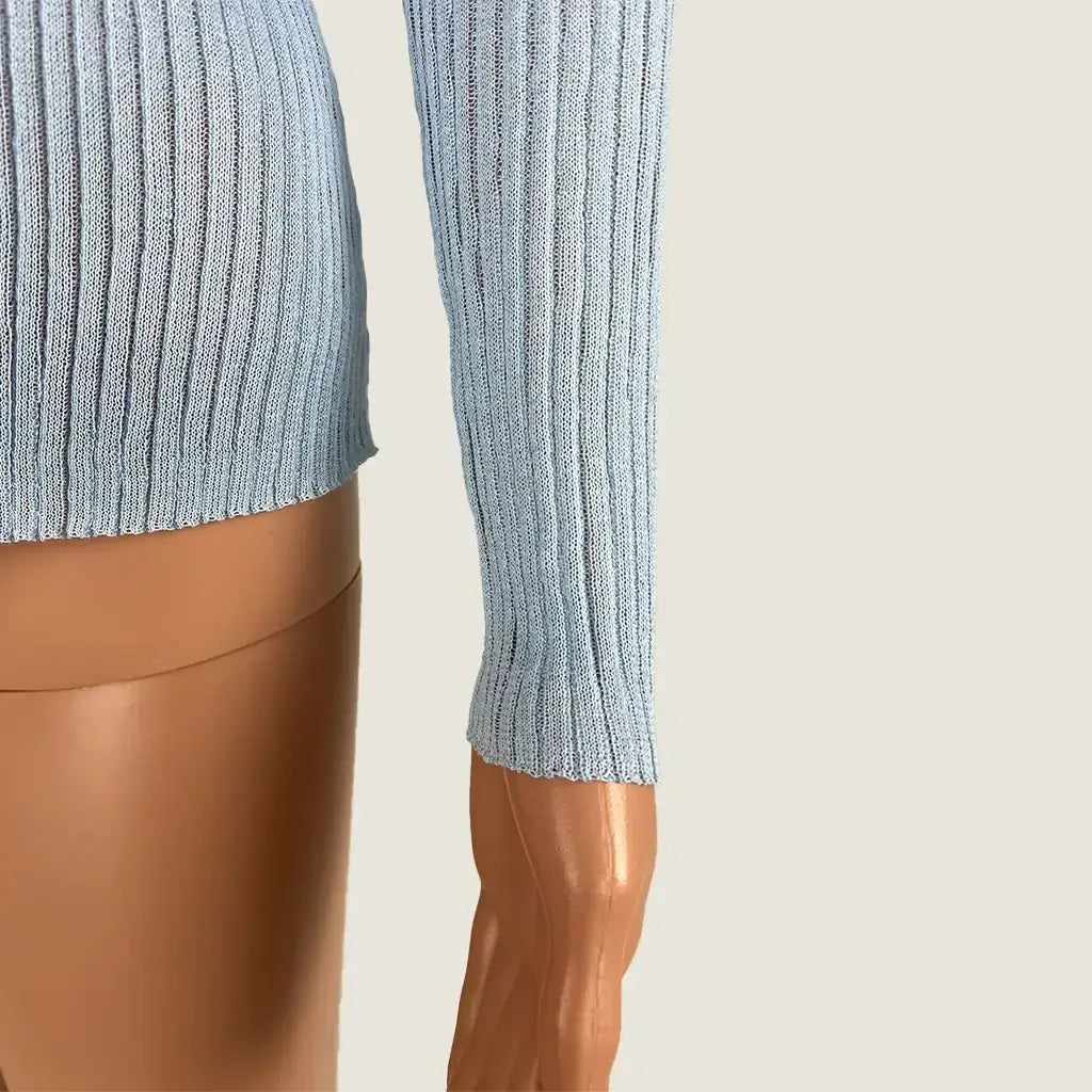 Sleeve Detail View of the Minima Scout Ribbed Knit Top
