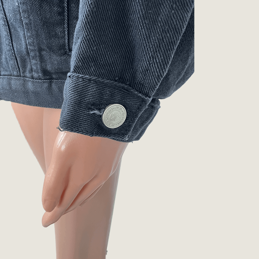 Princess Polly Black Denim Jacket Cuff