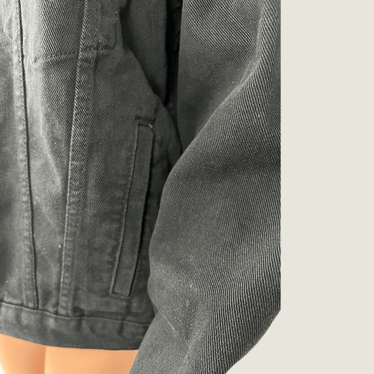 Princess Polly Black Denim Jacket Pocket