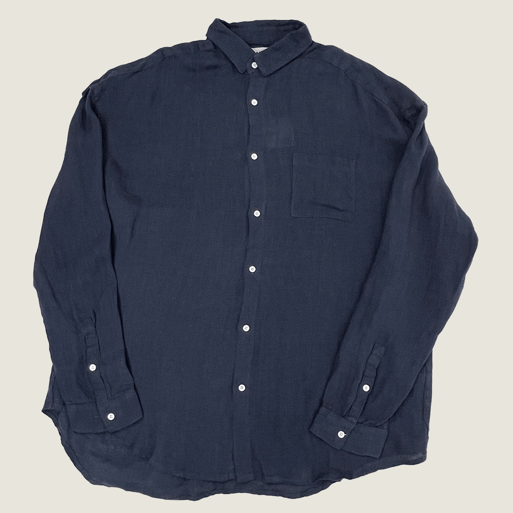 NTH Mens Drop Linen Oversize Shirt Front
