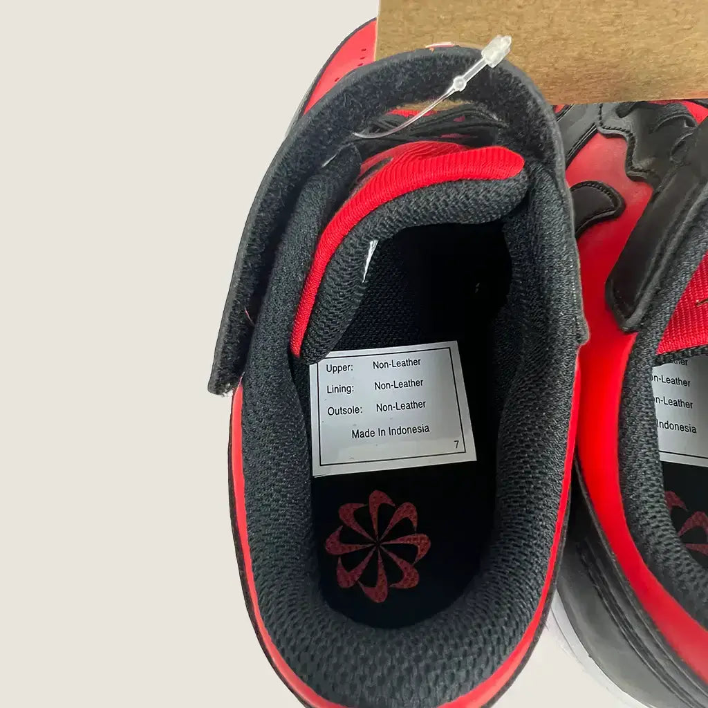 Inner View of the Nike Court Borough Low Recraft PS Kids Casual Shoes Red/Black