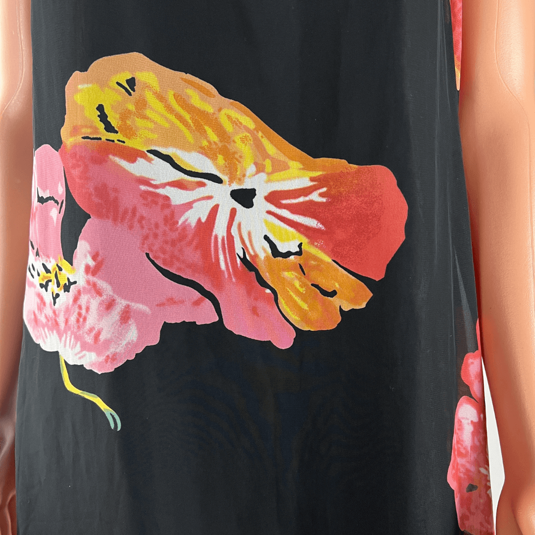 Front detail view of the Now baby doll midi dress