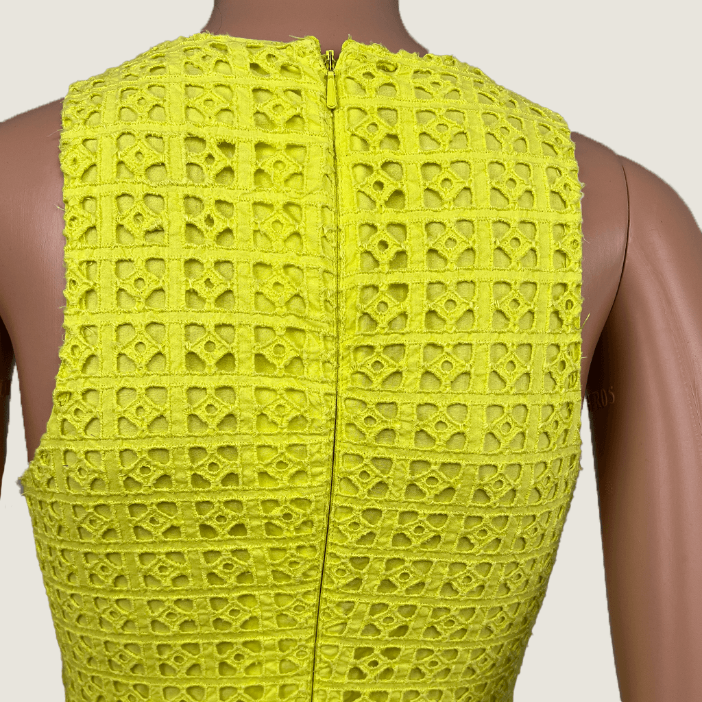Summer Dress Lemon Cotton Lace Back Detail
