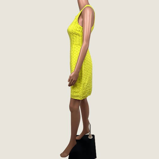 Summer Dress Lemon Cotton Lace Side