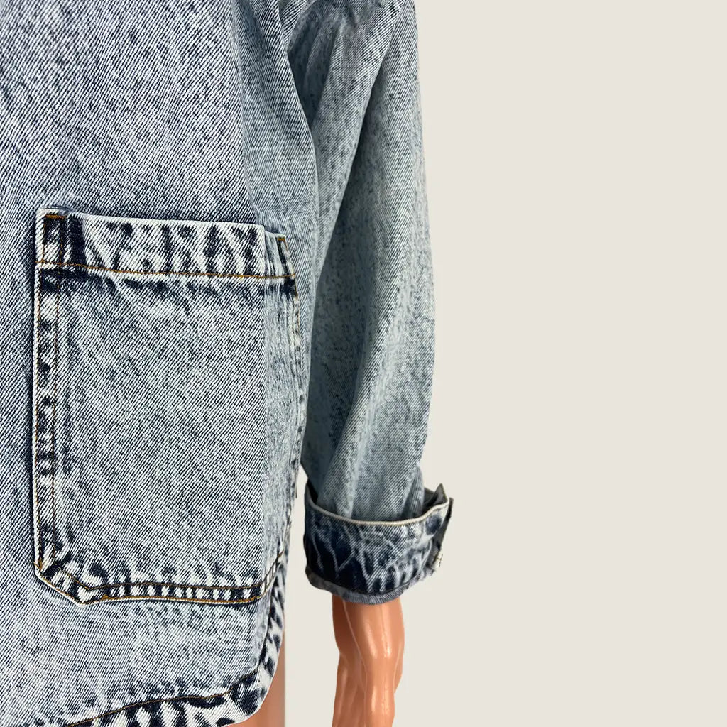 Back Detail View of the Pink Diamond Idonea Oversized Denim Jacket