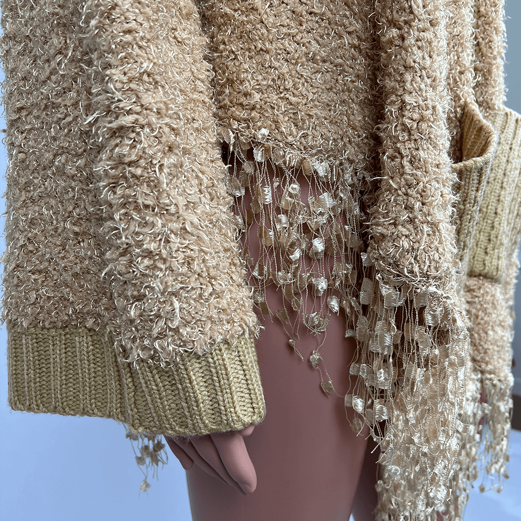 Women's Wool Dress Poncho Hem Detail