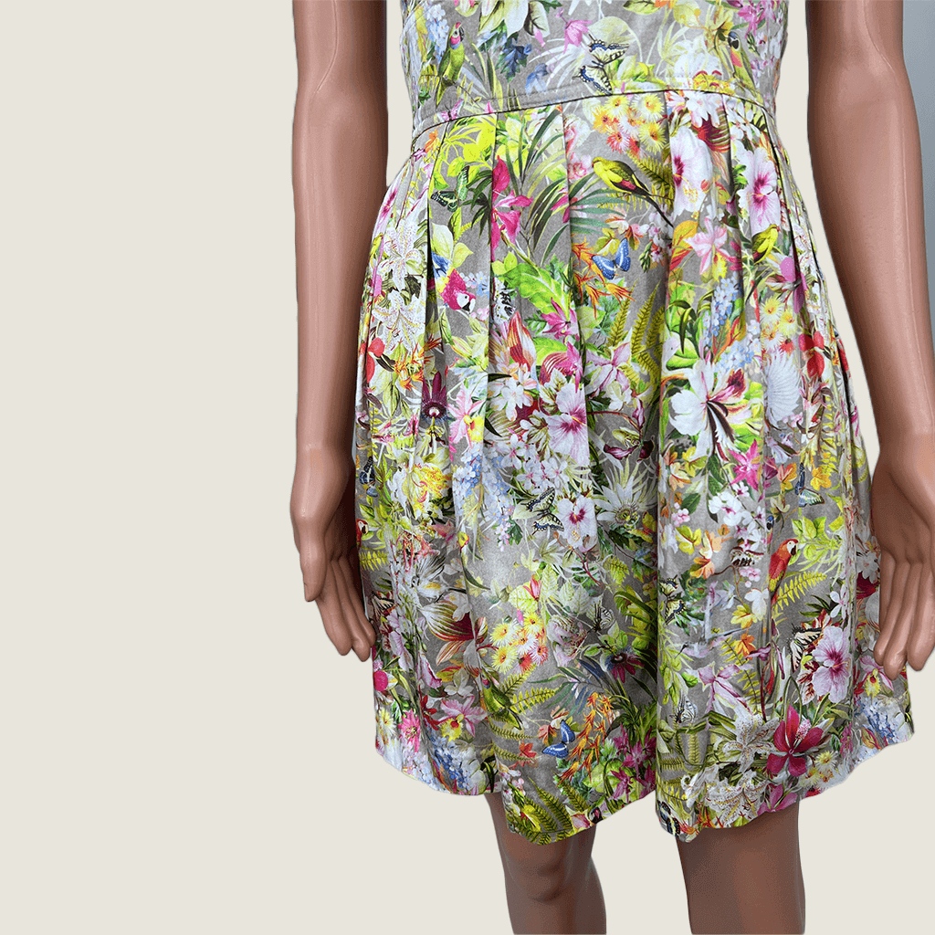 Portman Signature Floral A-Line Fitted Dress Skirt Detail