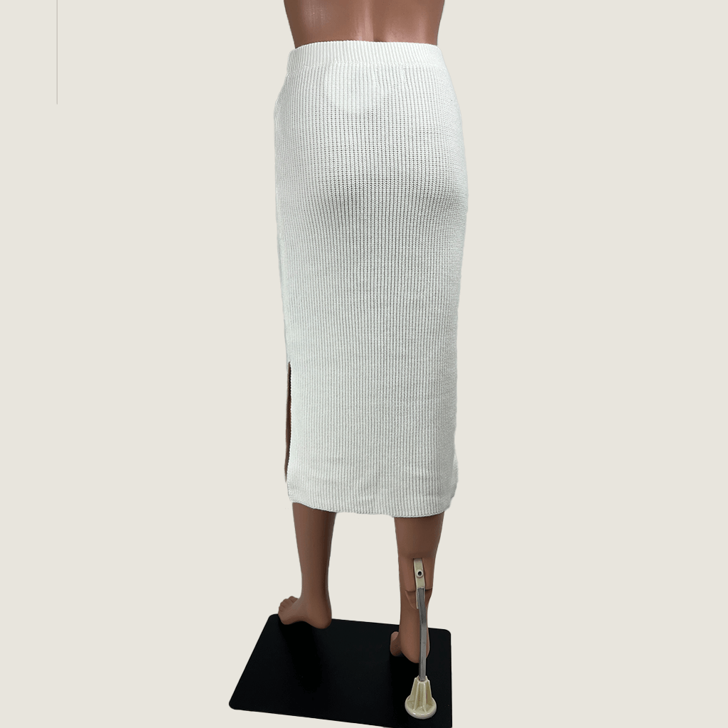 Back view of the Princess Polly Zanna midi knit skirt