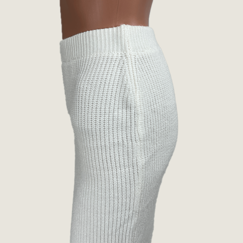 Side close up view of the waist on the Princess Polly Zanna midi knit skirt