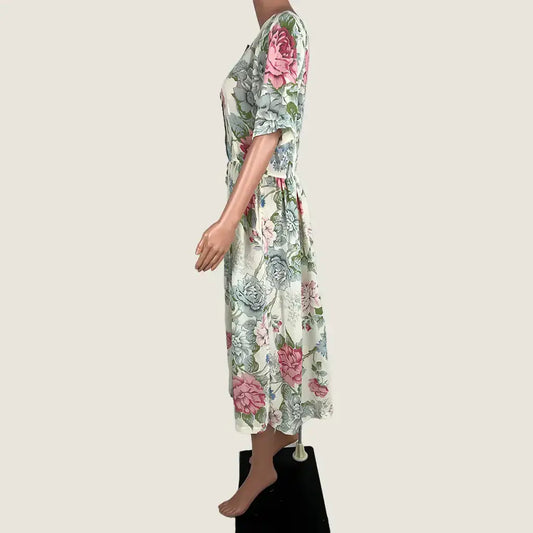 Side View of the Protege Summer Midi Floral Dress
