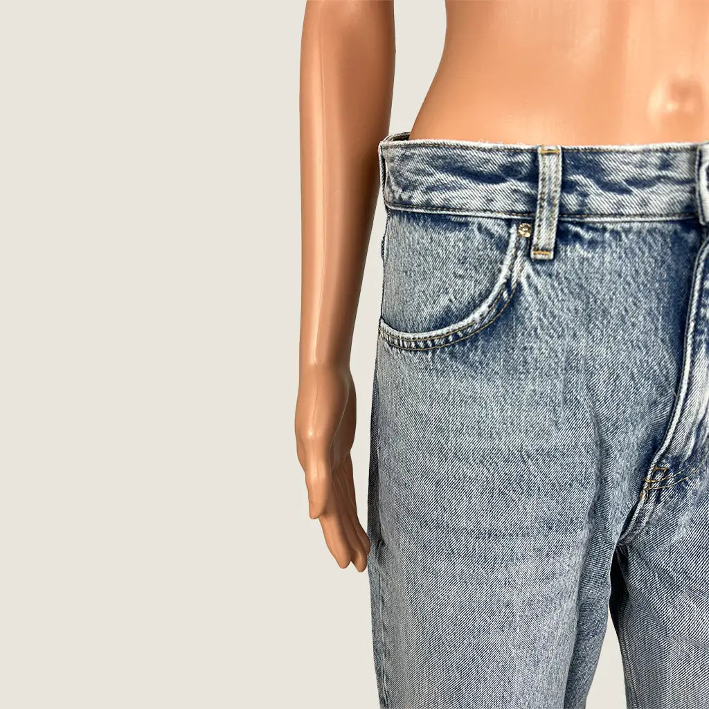 Front Detail View of the Pull&Bear High-rise Wide-leg Jean
