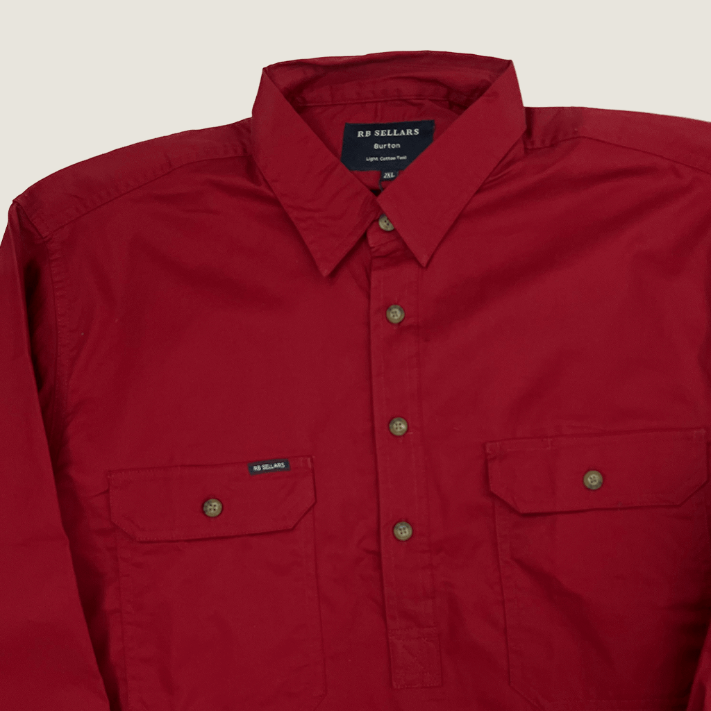 RB Sellars Burton Long Sleeve Workshirt Collar