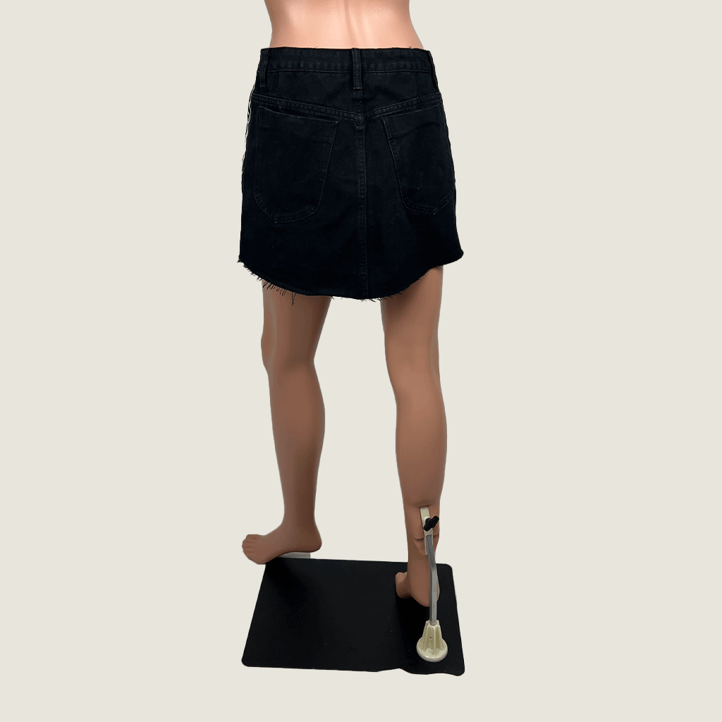 Black Denim Mini Skirt Back