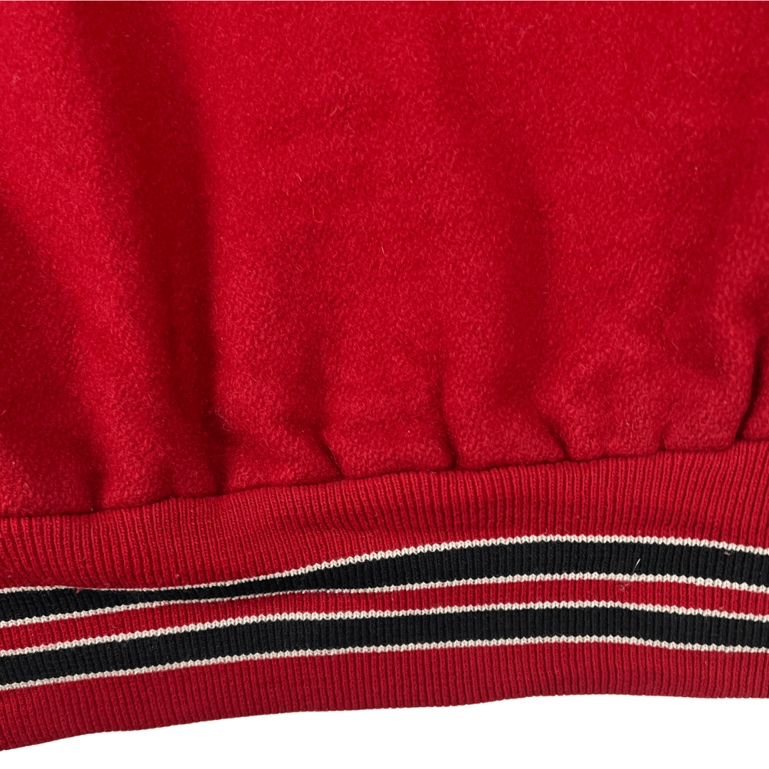 Back hem view of the Red Lakers Jacket