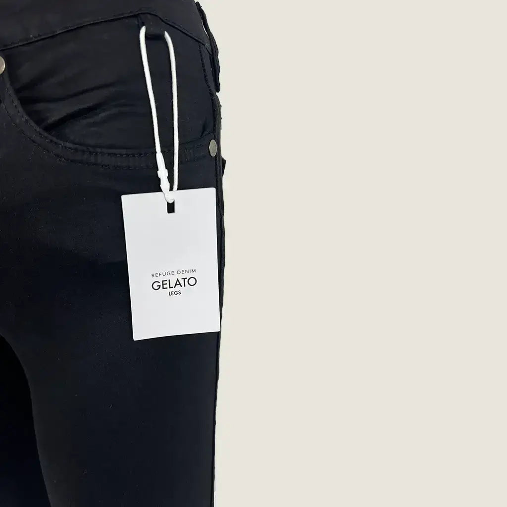 Back Detail View of the Refuge Denim Gelato Legs Ladies Jean High Rise