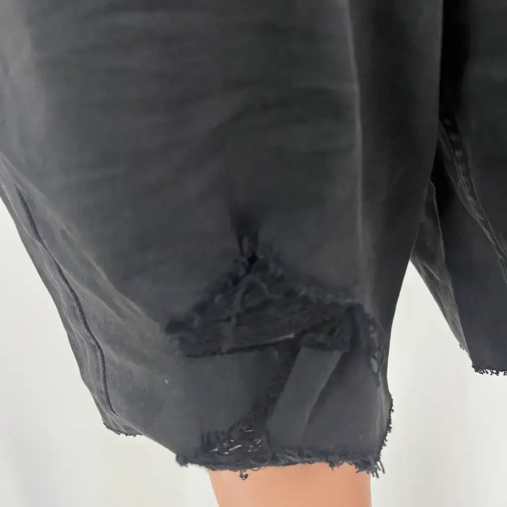 Front Hem View of the Rolla Tim Slims Men's Short Hard on Black