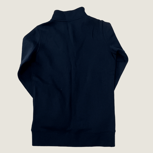 Back view of the Russell navy trucker jacket