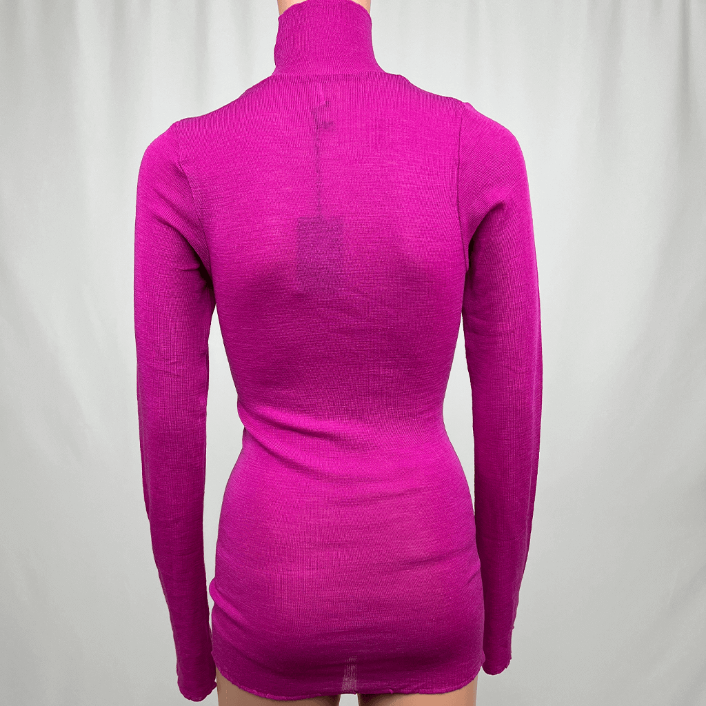 Scanlan & Theodore Fuchsia Wool Turtle Neck Top Back