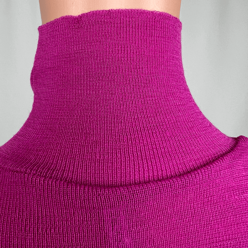 Scanlan & Theodore Fuchsia Wool Turtle Neck Top Collar