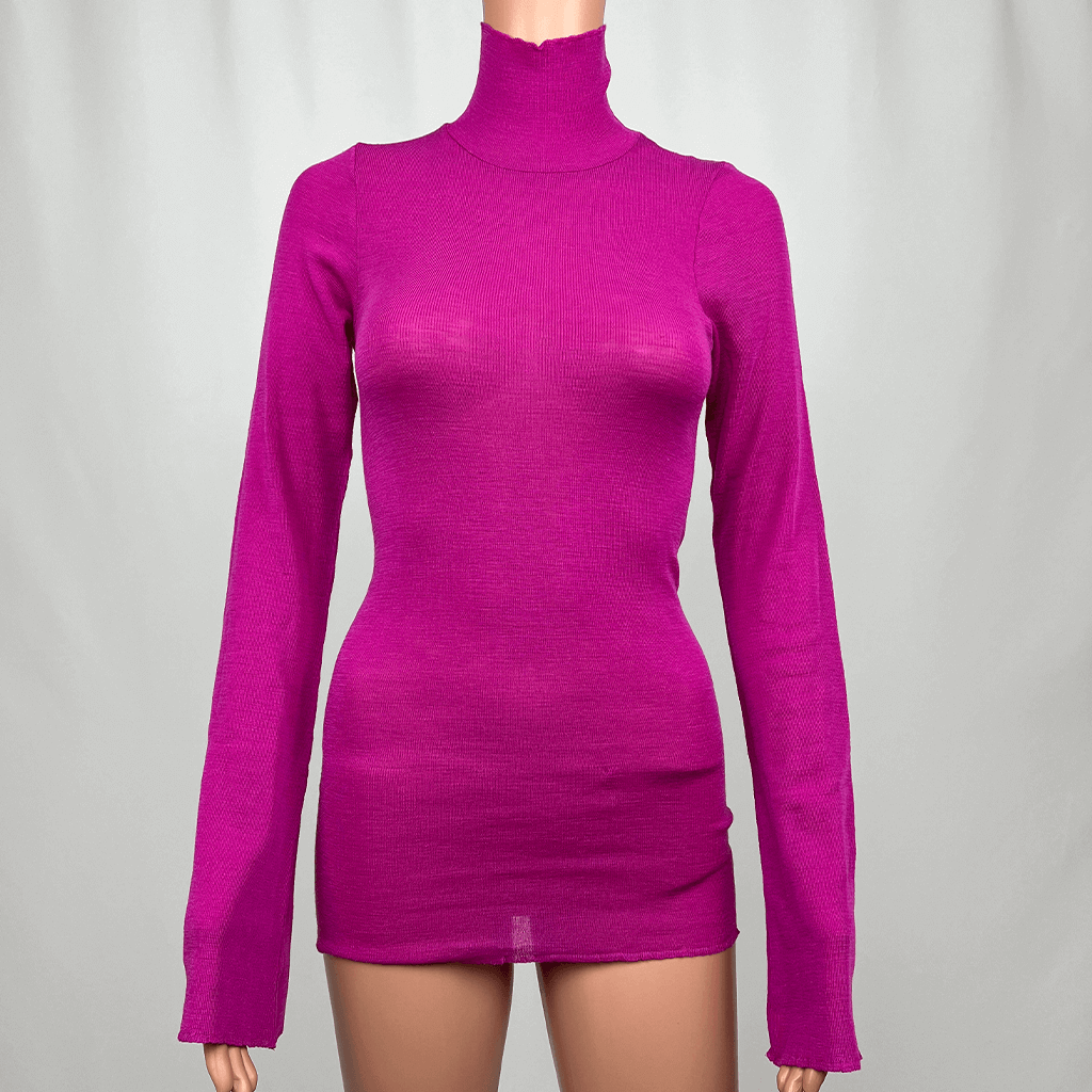 Scanlan & Theodore Fuchsia Wool Turtle Neck Top Front