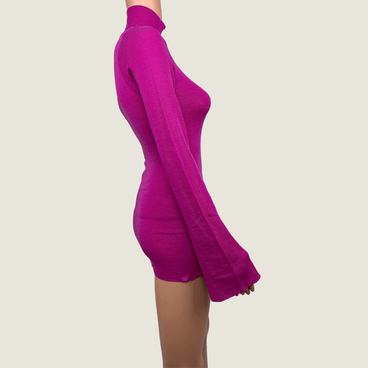 Scanlan & Theodore Fuchsia Wool Turtle Neck Top Side