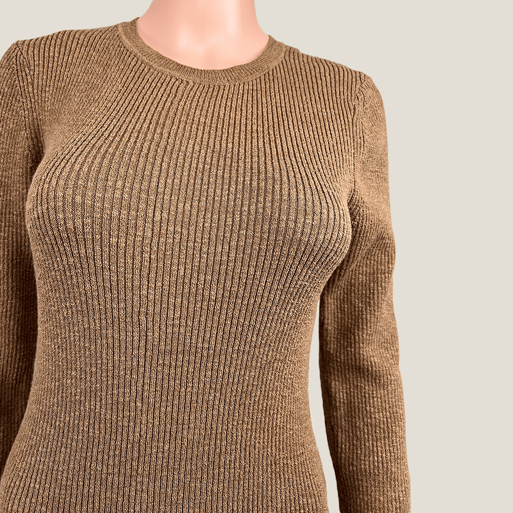 Seed Heritage Ribbed Long Sleeve Midi Dress Bust Detail