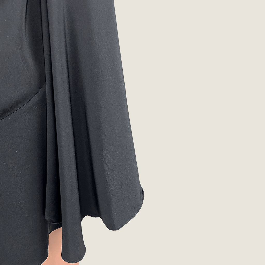 Sleeve detail of the Shona Joy Off The Shoulder Bell Sleeve Black