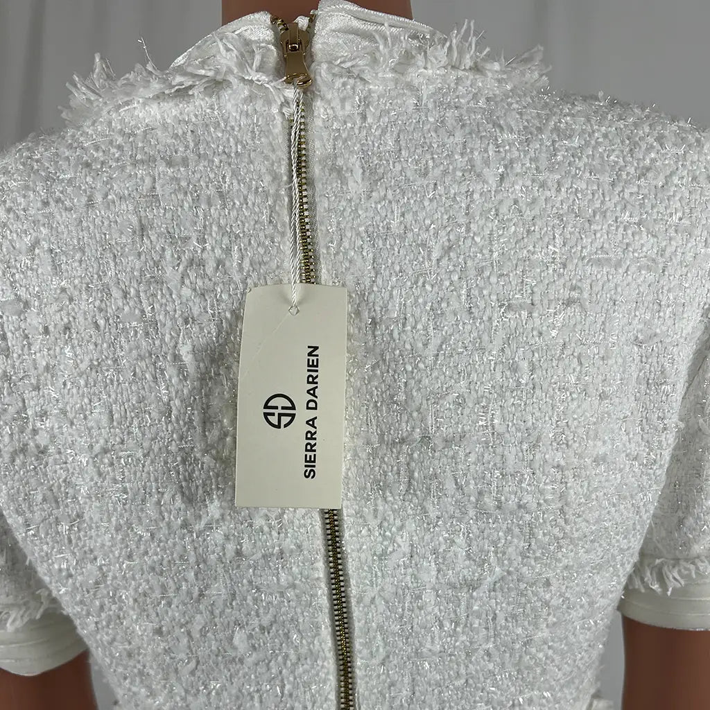 Back View of the Sierra Darien White Midi Dress