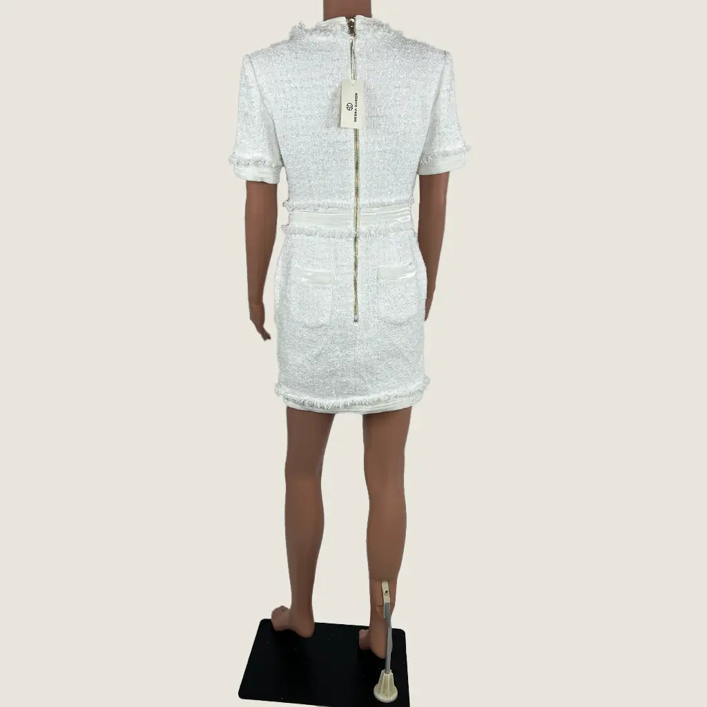 Back View of the Sierra Darien White Midi Dress