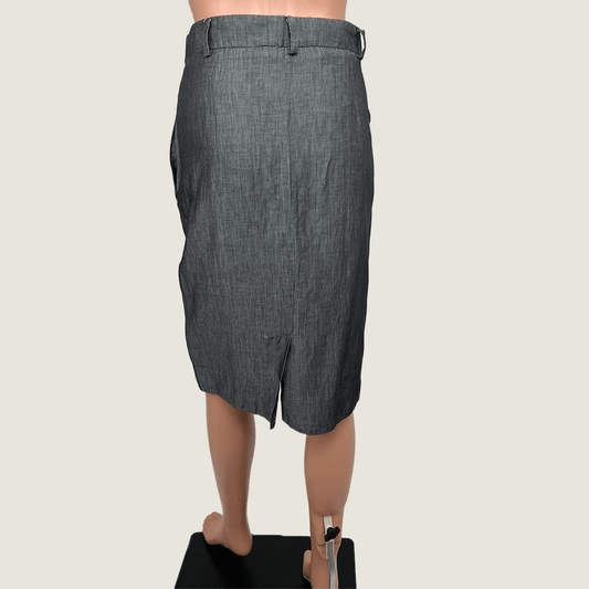 Max Mara SportMax Grey Pencil Skirt Back