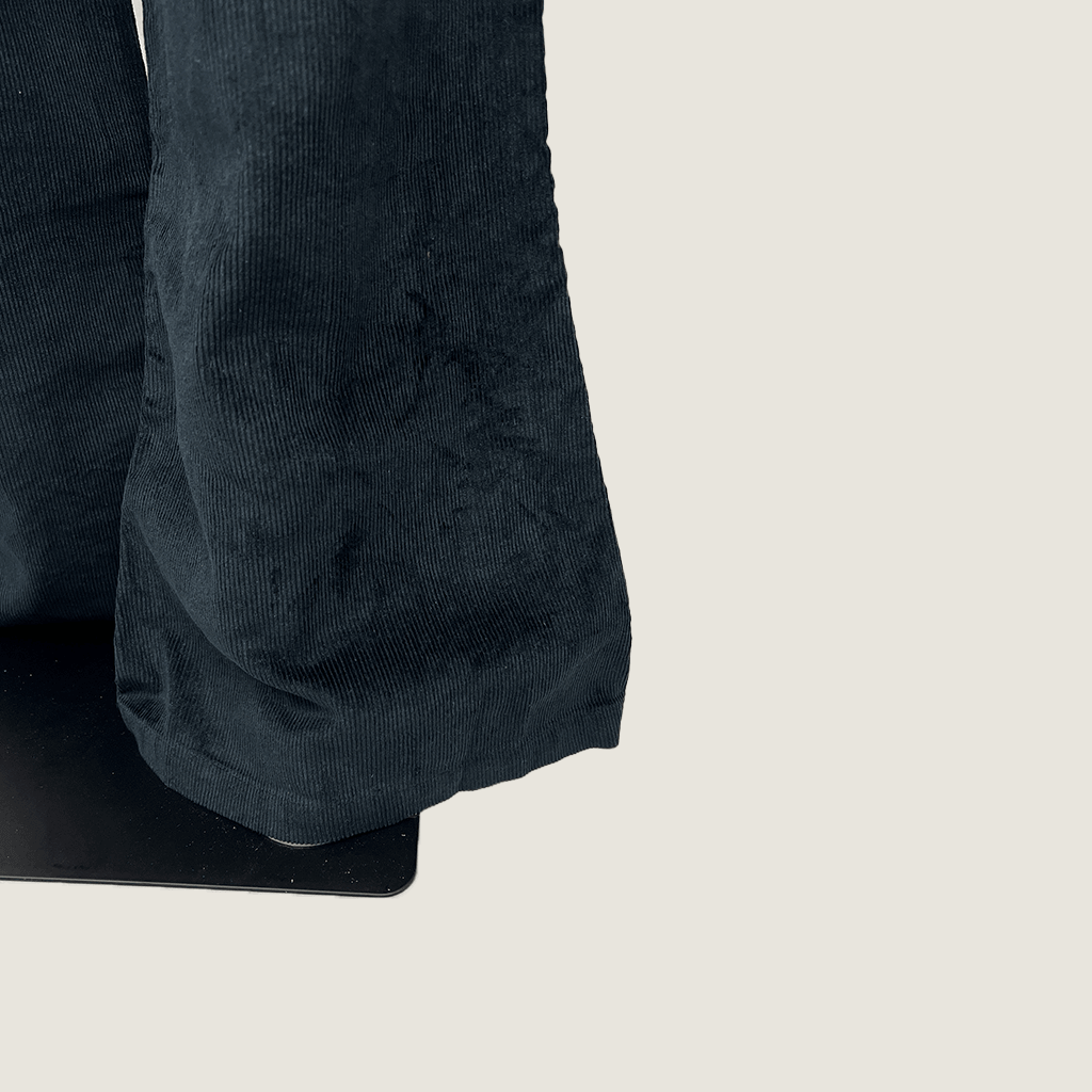 Afends THC Marsh Hemp Corduroy Flared Pant Hem Detail