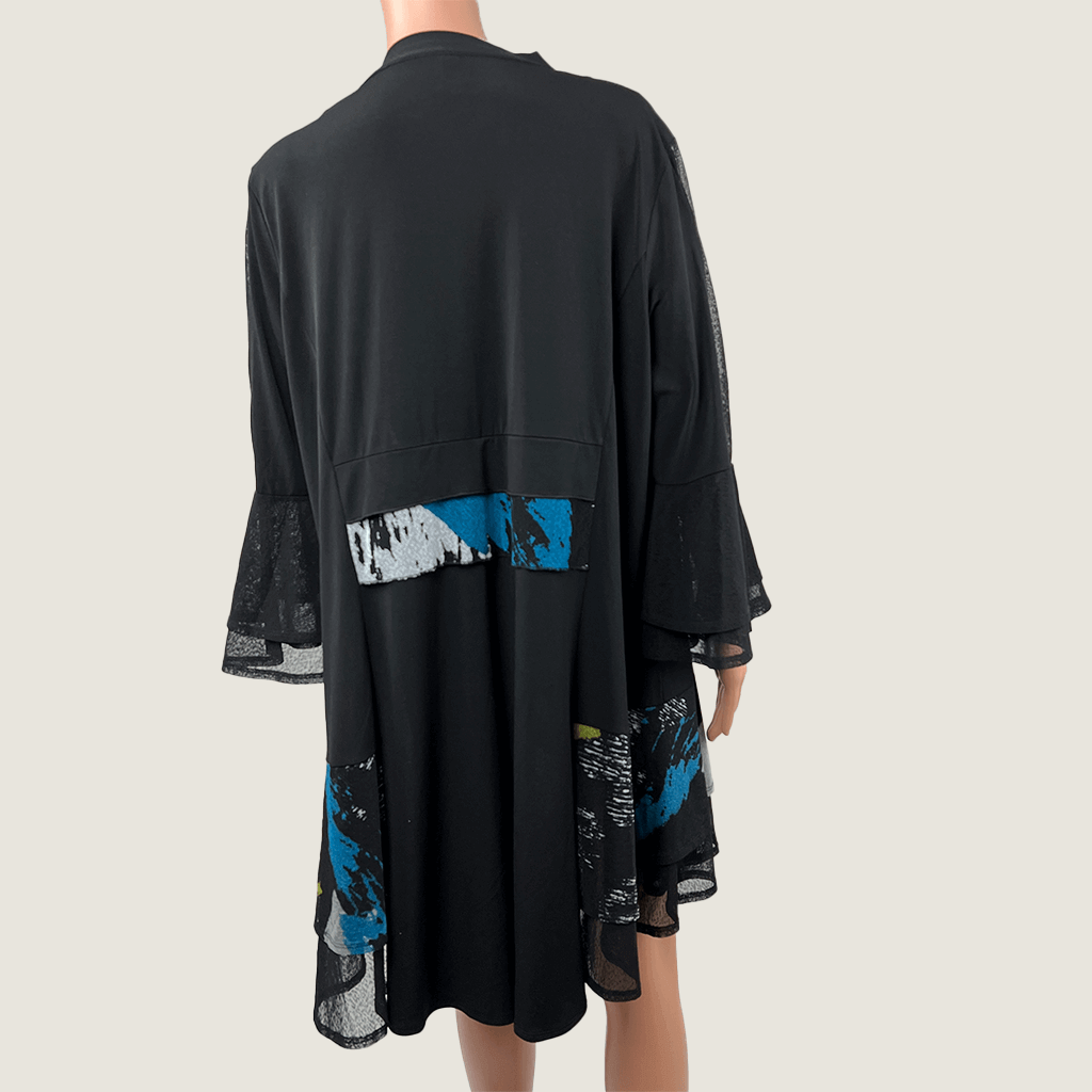 Multicoloured Long Cardigan Coat Back