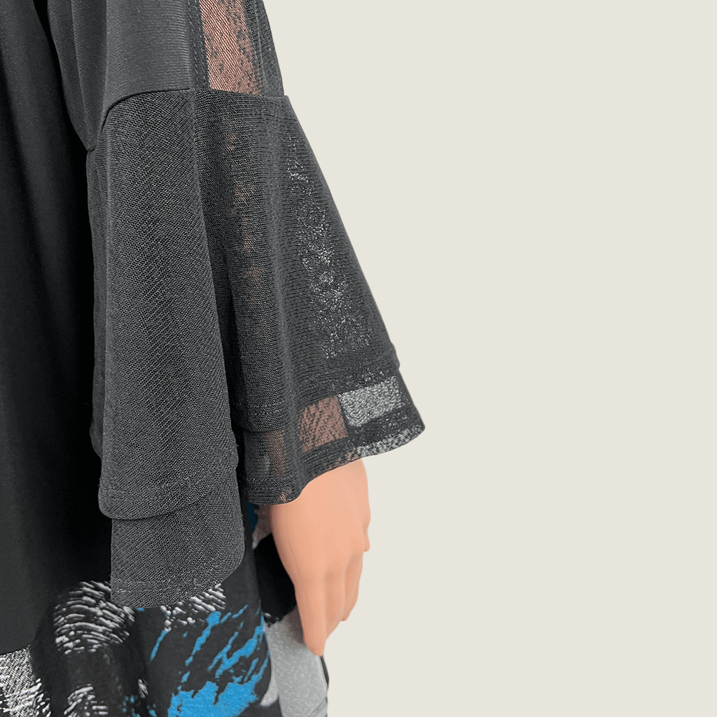 Multicoloured Long Cardigan Coat Sleeve Detail