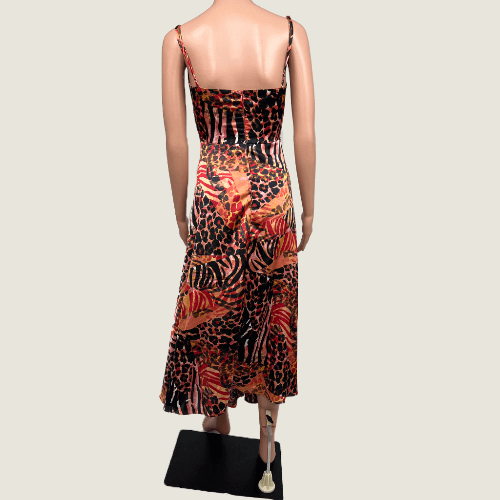 Thanne Tie Front Cut Out Midi Dress Back