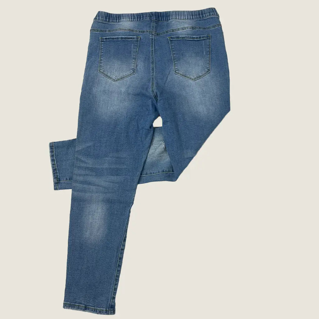 Back View of the Threads Distressed Pull On Jean