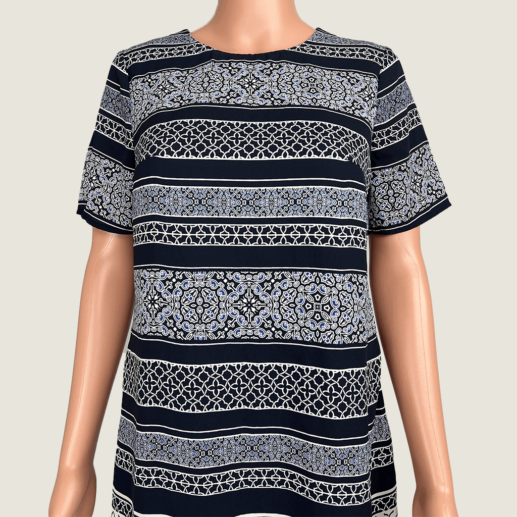 Tokito Paisley Shift Midi Dress Front Detail
