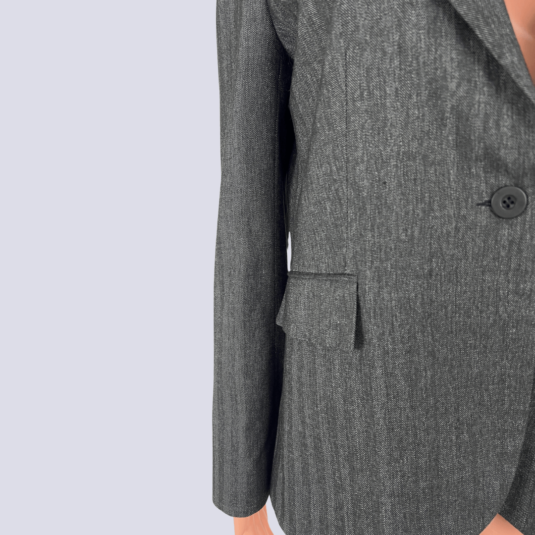 Front view of the Tokito twill weave black jacket