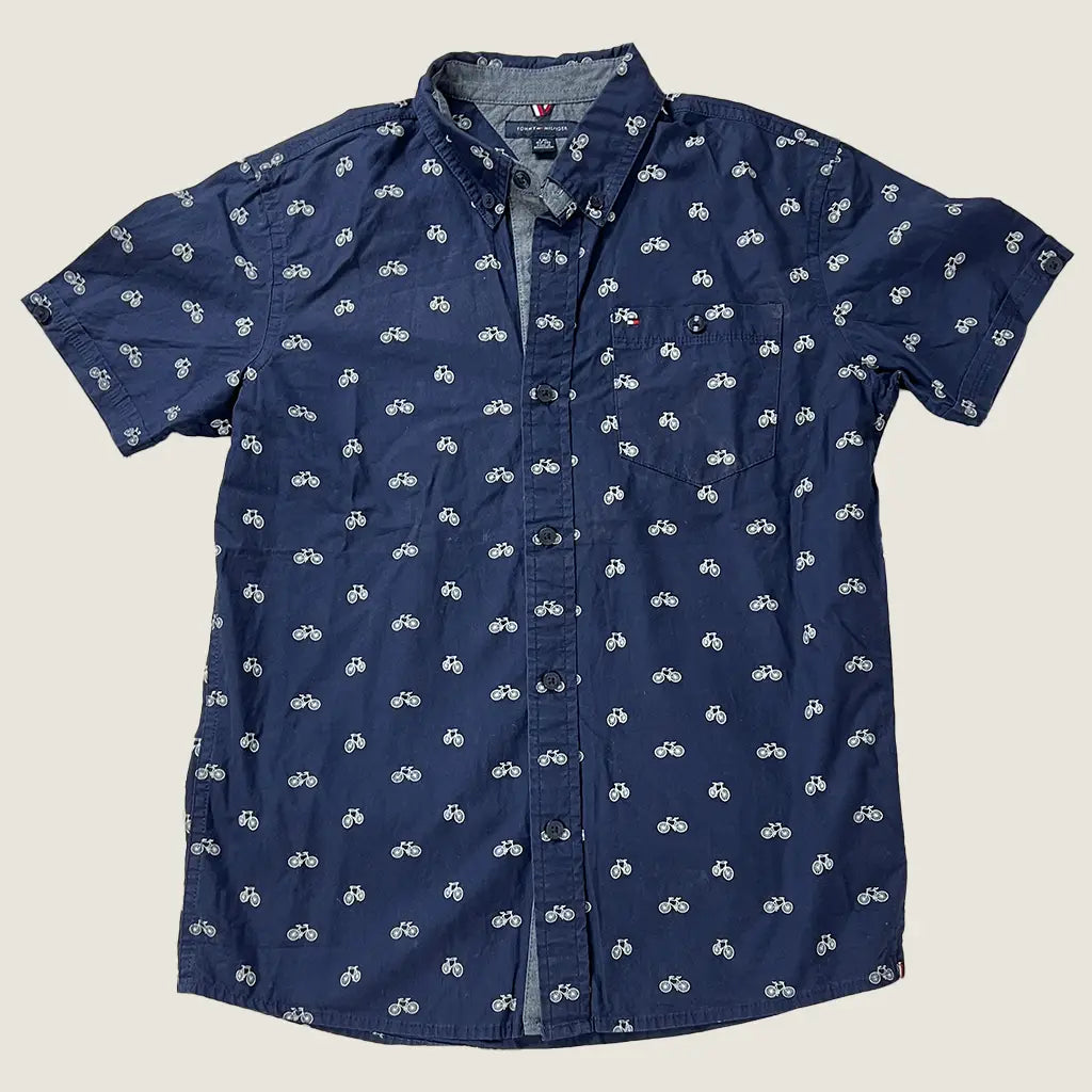Front View of the Tommy Hilfiger Boys Navy Shirt