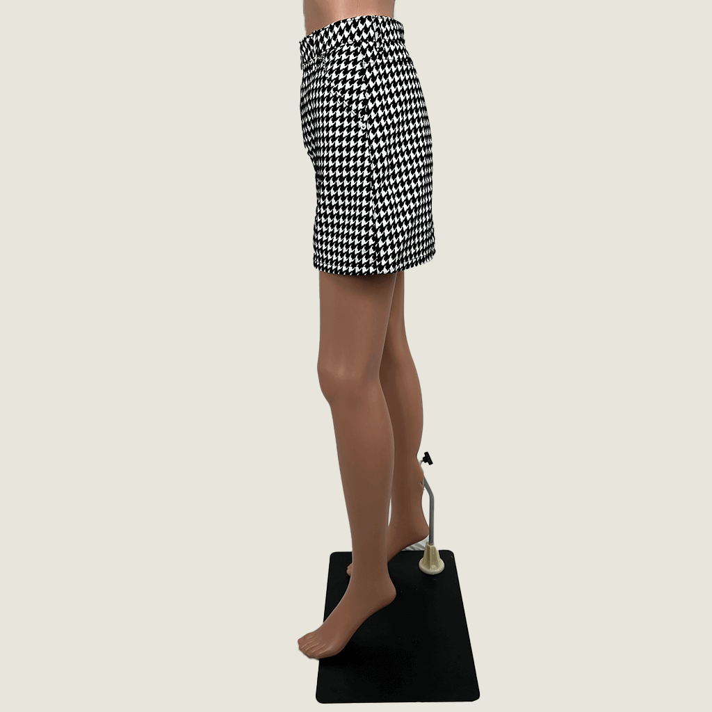 Top Shop Houndstooth Mini Skirt Side