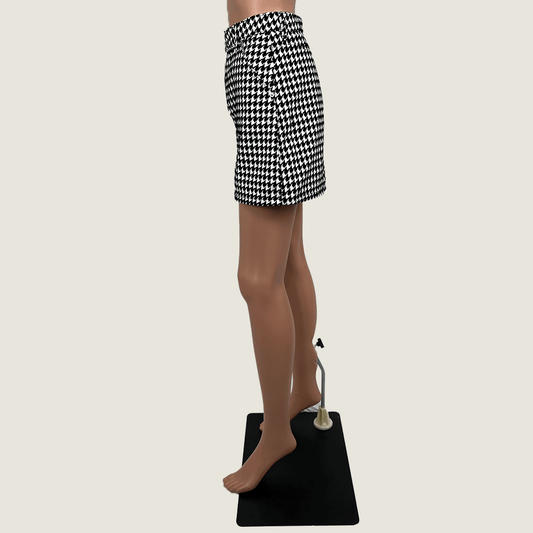 Top Shop Houndstooth Mini Skirt Side
