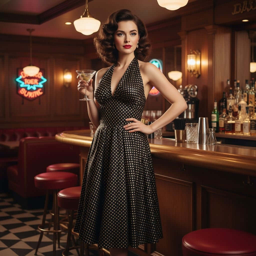 ILU Clothing Polka Dot Halter Summer Dress 12